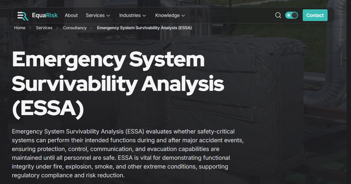 Emergency System Survivability Analysis (ESSA) | Consultancy Services ...
