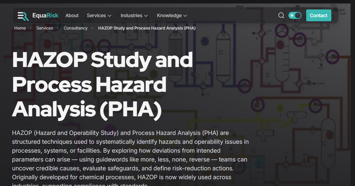 HAZOP Study and Process Hazard Analysis (PHA) | Consultancy Services ...